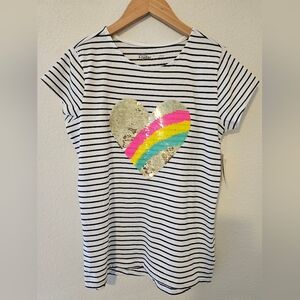 🎈$5 Rumi+Ryder Girls Stripped Shirt with Sequin Heart